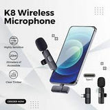 K8 Wireless Microphone with Converters – Universal Plug & Play Mic for Android, iPhone & Camera (Noise Reduction)