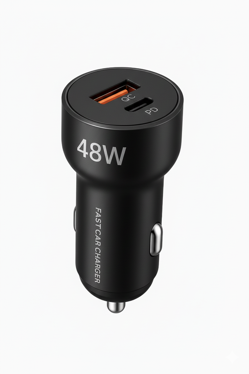 Fast Charging 48W USB Type-C PD Car Adapter – Compact & Powerful