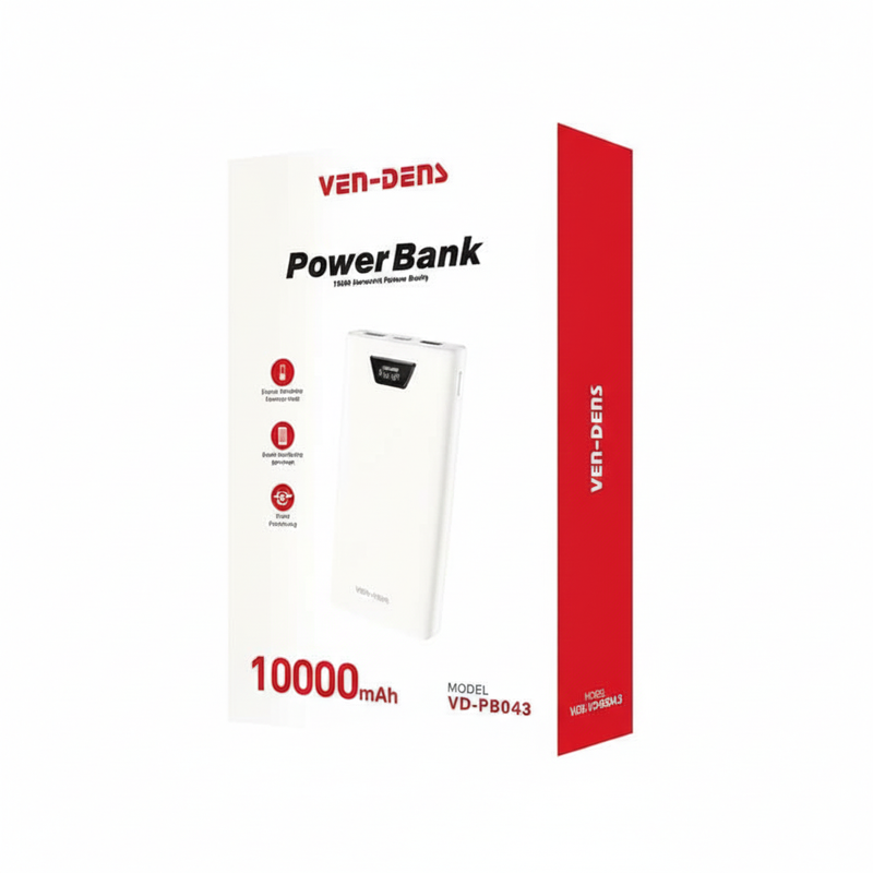 VD PB010 10000mAh Ven Dens Power Bank – Compact & High-Capacity