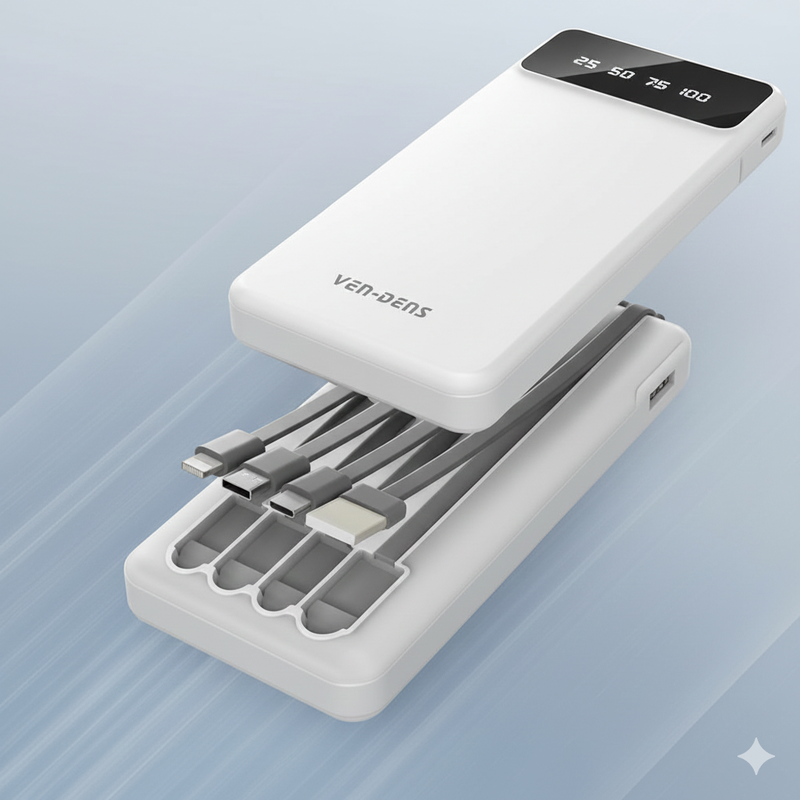 Ven Dens 10000mAh Power Bank – Fast Charging with LED Battery Display