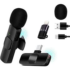 K8 Wireless Microphone with Converters – Universal Plug & Play Mic for Android, iPhone & Camera (Noise Reduction)