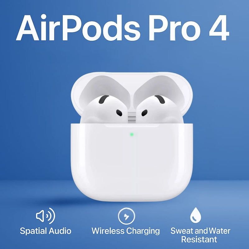 Apple AirPods Pro 4 – Wireless Earbuds with Noise Cancellation, Spatial Audio & Charging Case