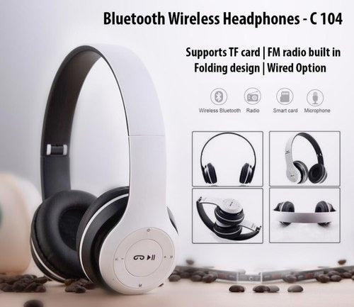 P47 Wireless Bluetooth Headphones – Stereo Sound, Foldable Headset with Mic