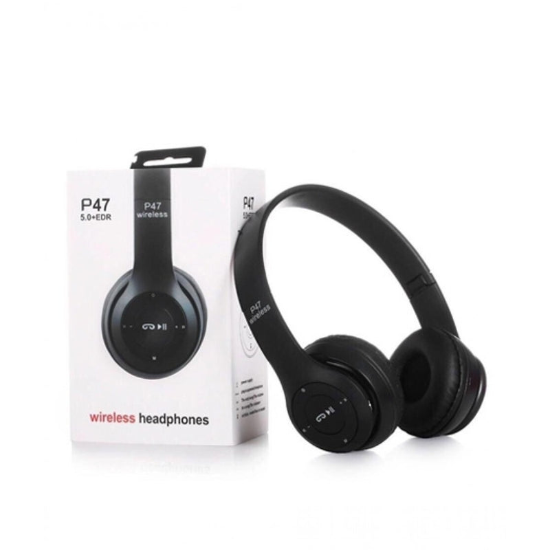 P47 Wireless Bluetooth Headphones – Stereo Sound, Foldable Headset with Mic
